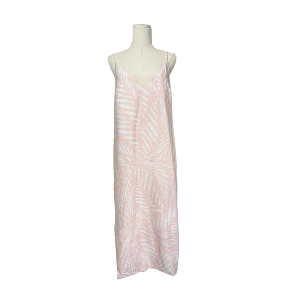 Finders Keepers Resortwear Dress L Knox Palm Tree Pink Slits Beach Viscose Flowy - Picture 3 of 16